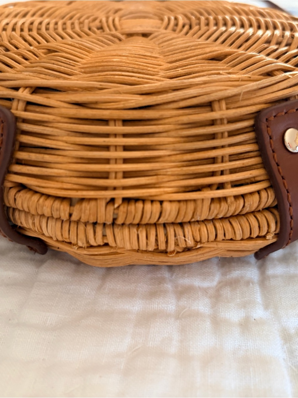 J. Crew Round Woven Crossbody in Natural and Brown - Picture 3 of 4